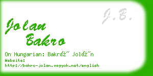 jolan bakro business card